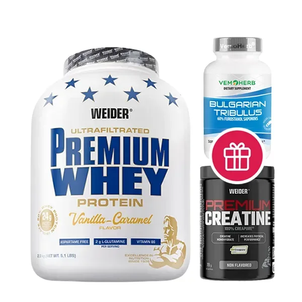 Izolat proteic din zer, Weider Premium Whey, 2,3 kg, strawberry-cream — preț și oferte