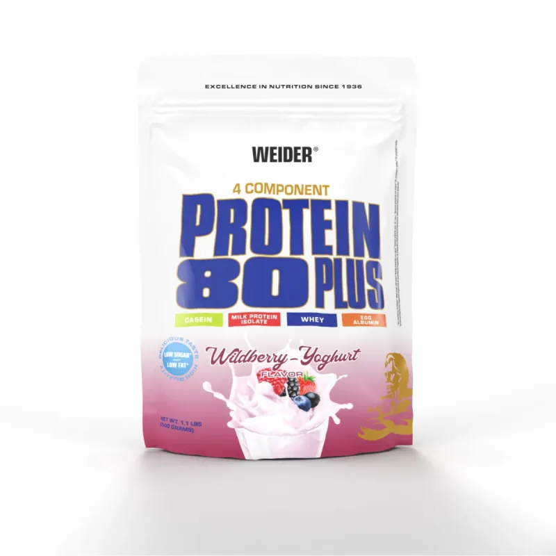 Pudră proteică WEIDER Protein 80+, 500g, aromă wilberry-yoghurt — preț și oferte