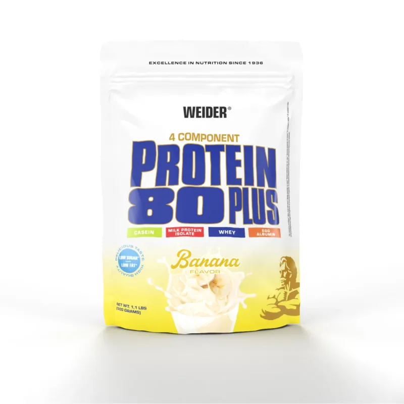 Pudră proteică, Weider, Protein 80+, banană, 500 g — preț și oferte