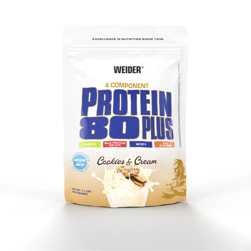 Proteine pudră, Weider Protein 80+, Cookies-Cream, 500g — preț și oferte