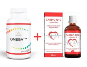 LifePharm Laminine Omega+++ 120 cps si Cardio Q10 - 50 ml gratuit - Pachet Promotional - Oferta de Paste 2025!!
