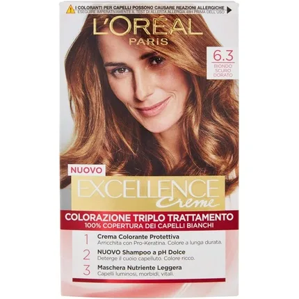 Vopsea de păr, L'Oréal Paris, Excellence Crème, blond auriu deschis natural — preț și oferte