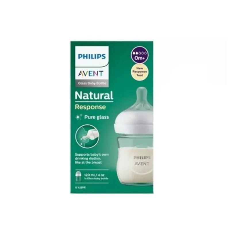Biberon din sticla Natural Response, 0 luni +, 120 ml, Philips Avent — preț și oferte