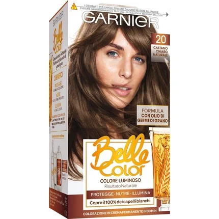 Vopsea de păr, Garnier, Belle Color, castaniu deschis natural — preț și oferte