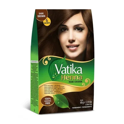 Vopsea de păr Dabur, Henna, plicuri 10g, castaniu închis — preț și oferte
