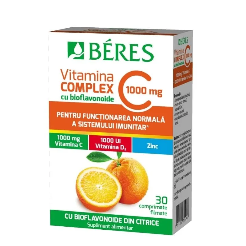 Vitamina C Complex cu bioflavonoide, 30 comprimate filmate, Beres BERES PHARMACEUTICALS — preț și oferte