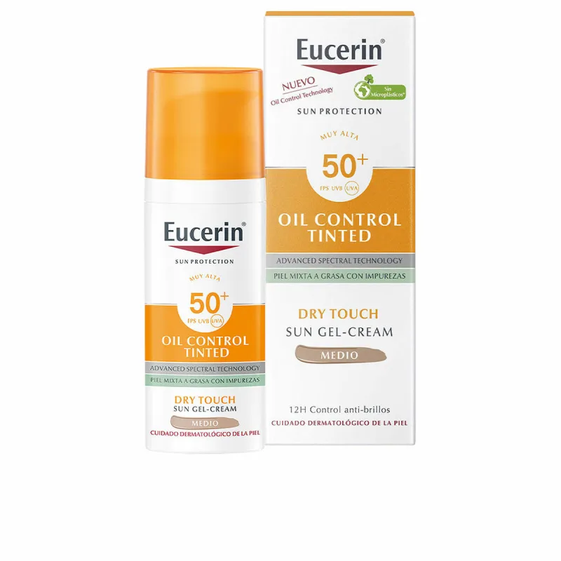 Cremă Gel Tinted SPF50, Eucerin, Oil Control, 50 ml, bej — preț și oferte