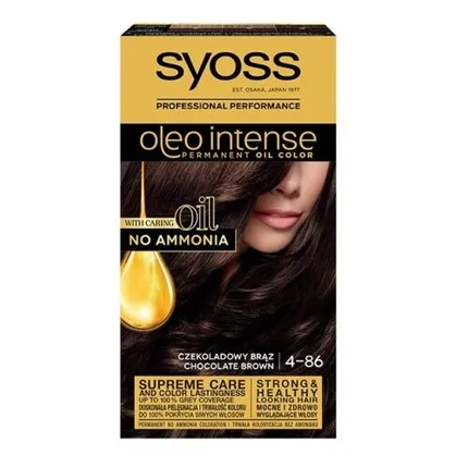 Vopsea de păr Syoss, Oleo Intense, 4-86 Brun ciocolată, fără amoniac, 50 ml New1 — preț și oferte