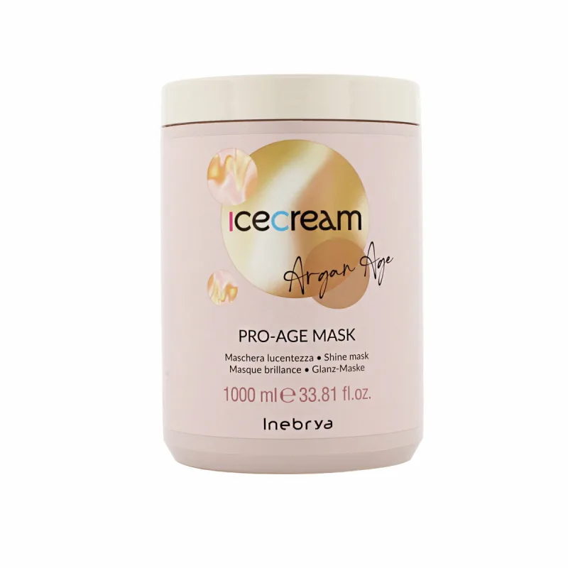 Masca de păr, Inebrya, Ice Cream Argan Age, strălucire, 1000 ml — preț și oferte