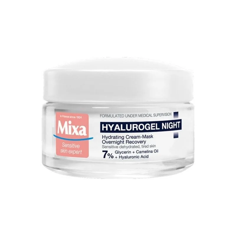 MIXA HYALUROGEL NIGHT Crema hidratanta de noapte, pielea sensibila, 50ml — preț și oferte