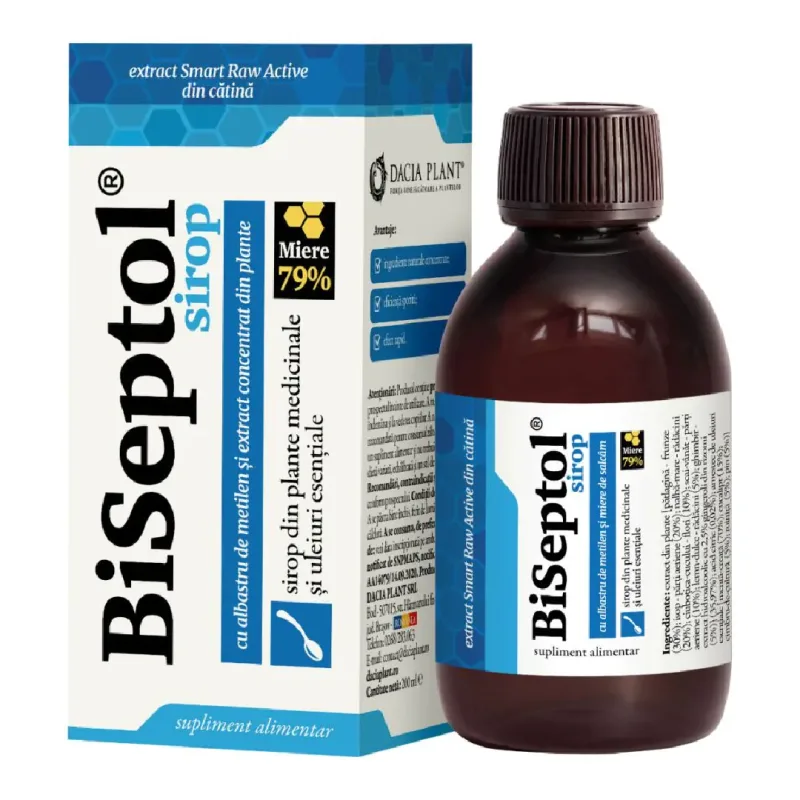 BiSeptol sirop, 200 ml, Dacia Plant — preț și oferte