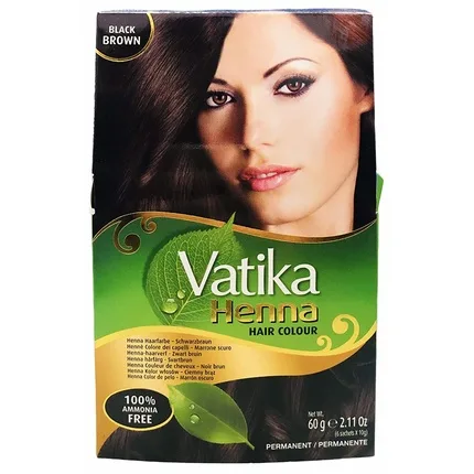 Vopsea de Păr, Vatika, Henna, Negru Maro, 100% fără Amoniac, 60g — preț și oferte