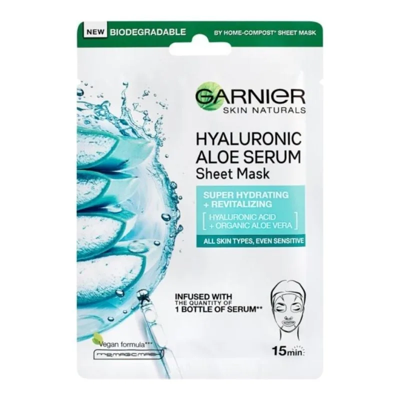 Masca servetel cu aloe vera Hyaluronic Aloe, 28 g, Garnier — preț și oferte