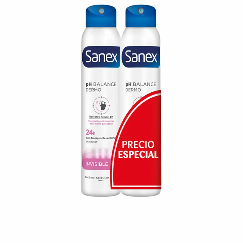 Deodorant spray, Sanex, Invisible, 2 unități, 200 ml — preț și oferte