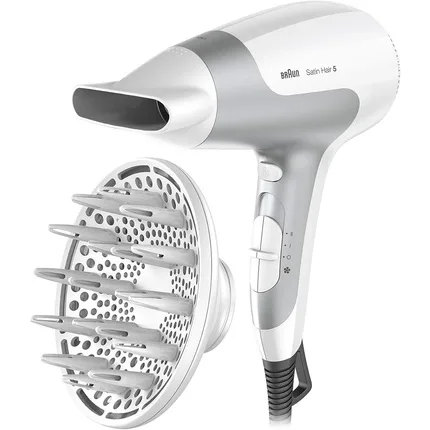 Uscător de păr, Braun, Satin Hair 5, ionizare, gri alb — preț și oferte