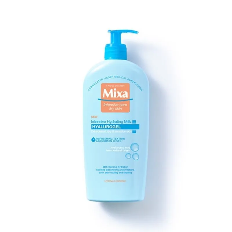 MIXA HYALUROGEL Lapte de corp intens hidratant, piele deshidratata, 400ml — preț și oferte