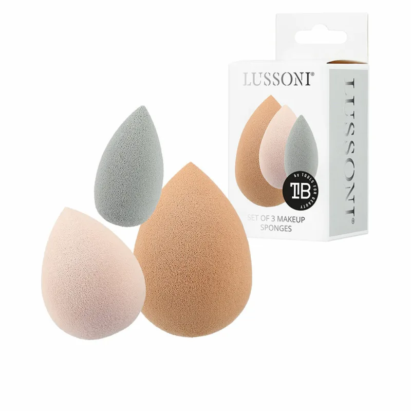 Set Bureți Machiaj, T4B Lussoni, 3 piese, roz și gri Tb Tools For Beauty — preț și oferte