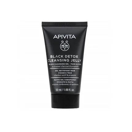 Gel curățare față și ochi, Apivita, Black Detox, 50ml — preț și oferte