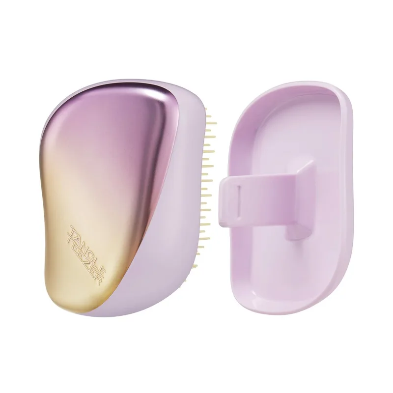 Perie păr, Tangle Teezer, model Compact, galben liliac crom — preț și oferte