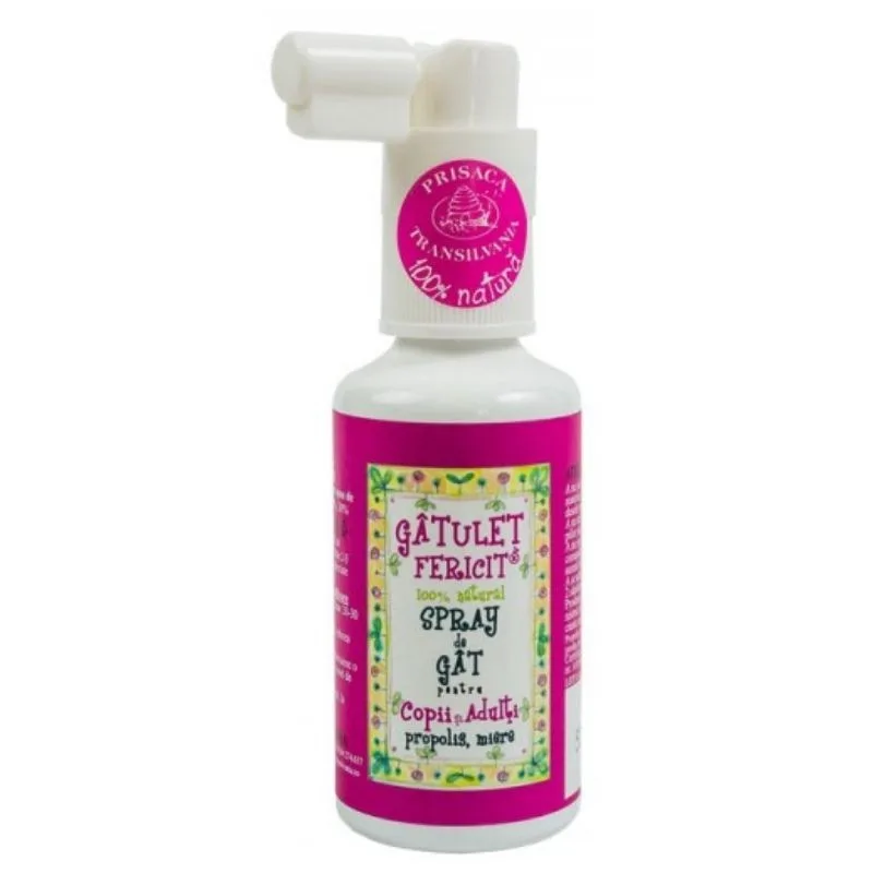 Spray de gat pentru copii si adulti Gatulet Fericit, 20 ml, Prisaca Transilvania — preț și oferte