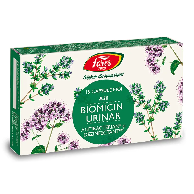 Biomicin urinar, A20, 15 capsule, Fares — preț și oferte