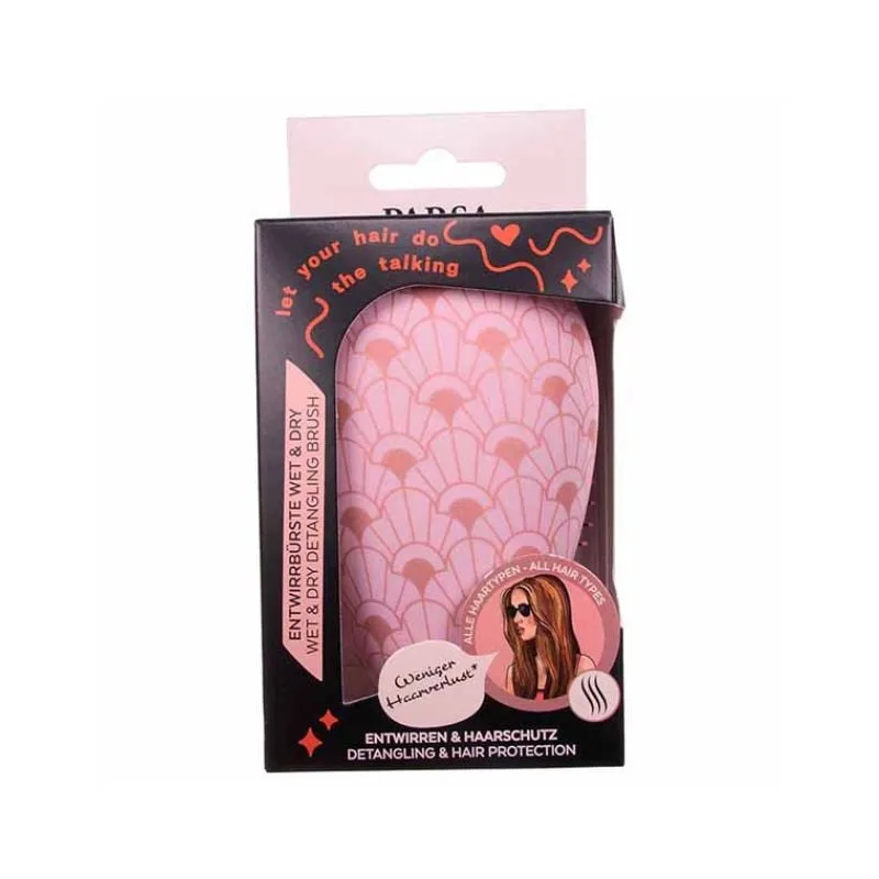 Perie compacta pentru descurcat, roz print, 1 bucata, Parsa — preț și oferte