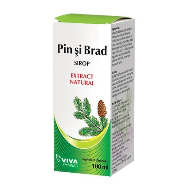 Sirop natural din muguri de pin si brad, 100 ml, Vitalia VIVA PHARMA — preț și oferte