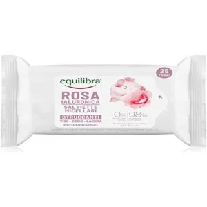 Șervețele micelare față, Equilibra, Hyaluronic, roz