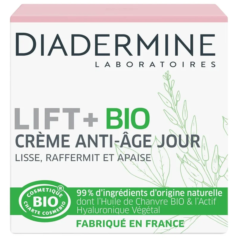 Cremă anti-îmbătrânire, Diadermine, Lift+ Bio, 50ml, 99% ingrediente naturale Crema — preț și oferte