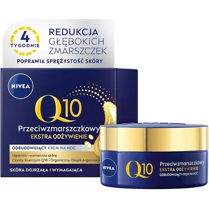 Cremă de noapte, Nivea, Q10 Power, fermitate și anti-rid, 50ml — preț și oferte