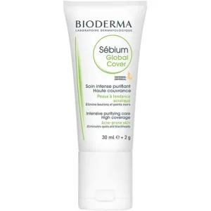 Tratament acnee, Bioderma, Sebium Global Cover, verde, 30 ml