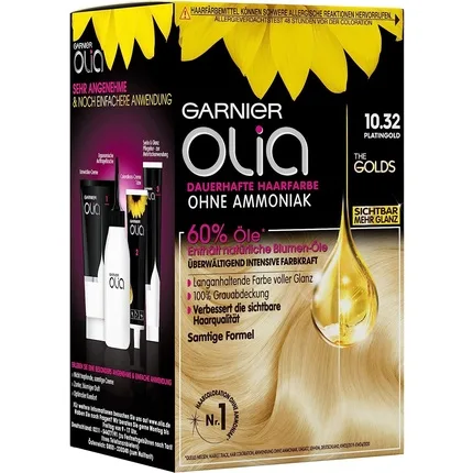 Vopsea de păr, Garnier, Olia, blond platinat auriu, 271g — preț și oferte