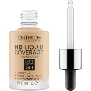 Fond de ten, Catrice, HD Liquid Coverage, 036 Alună Bej, 30ml