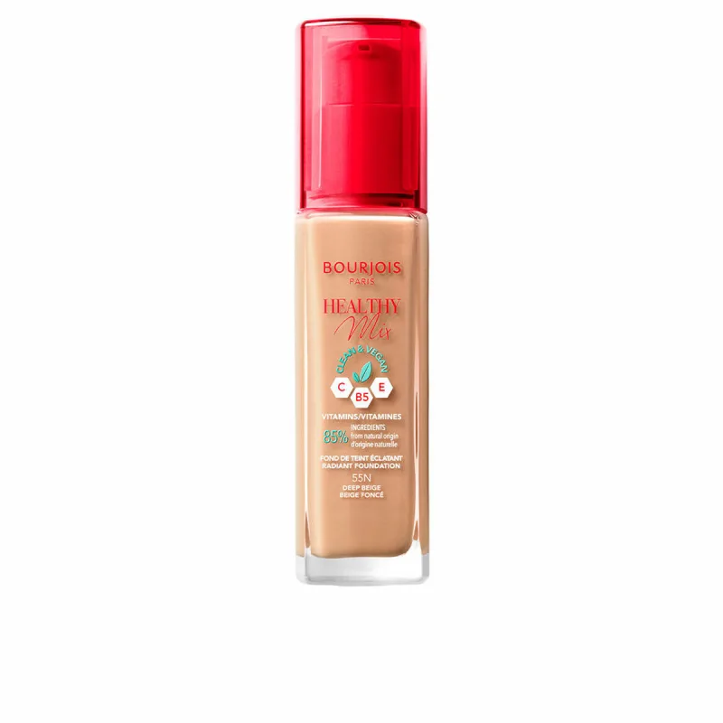 Fond de ten, Bourjois Healthy Mix Clean, 55N Deep Beige, 30ml — preț și oferte
