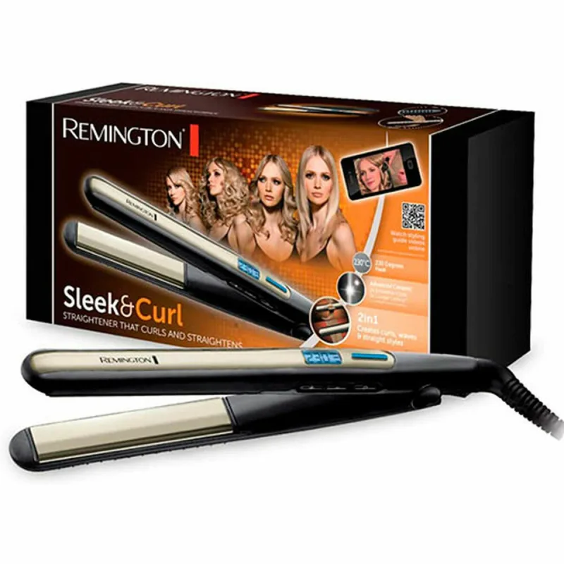 Placă de Îndreptat Părul, Remington, Sleek & Curl, Negru — preț și oferte