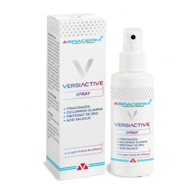 Spray cu emulsie fluida pentru corp si scalp Versiactive, 100 ml, Braderm — preț și oferte