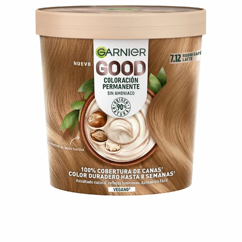 Vopsea de păr permanentă, Garnier, Good Café Latte Blonde, 7.12 — preț și oferte
