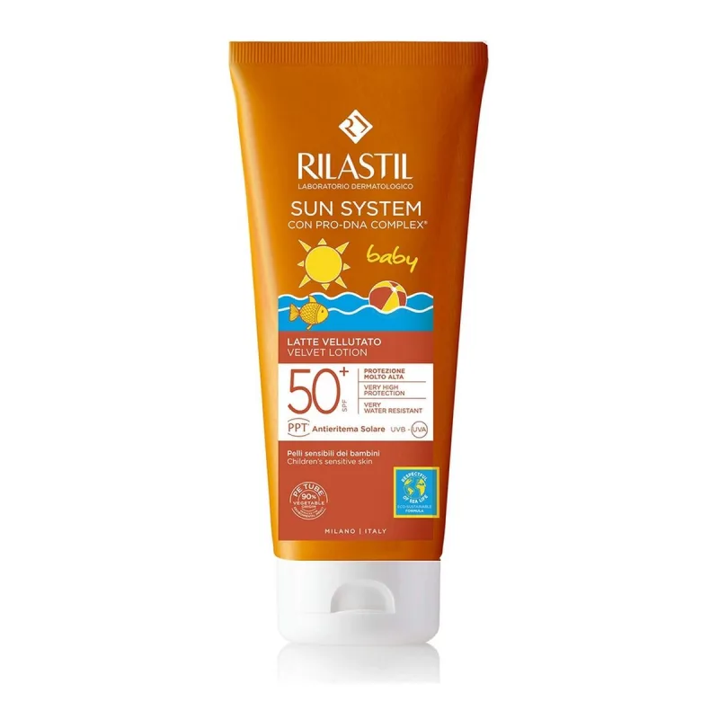 Laptele de protecție solară, Rilastil, Sun System, SPF 50+, copii, 200 ml — preț și oferte