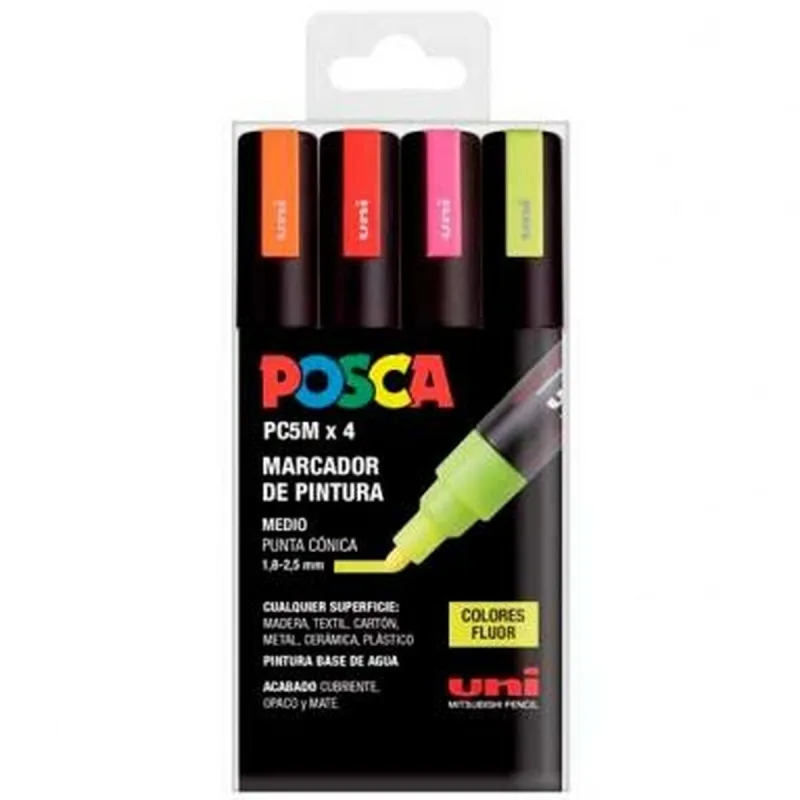 Set markere, POSCA, PC-5M, multicolor, fluorescente Unknown — preț și oferte