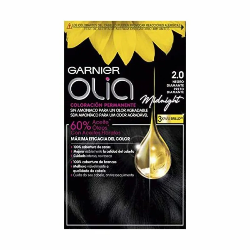 Vopsea permanentă, Garnier, Olia, fără amoniac, negru diamant — preț și oferte
