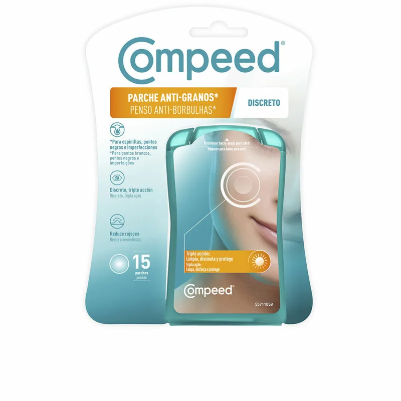 Patch hidrocoloidal acnee, Compeed, set 15 bucăți, culoare piele — preț și oferte