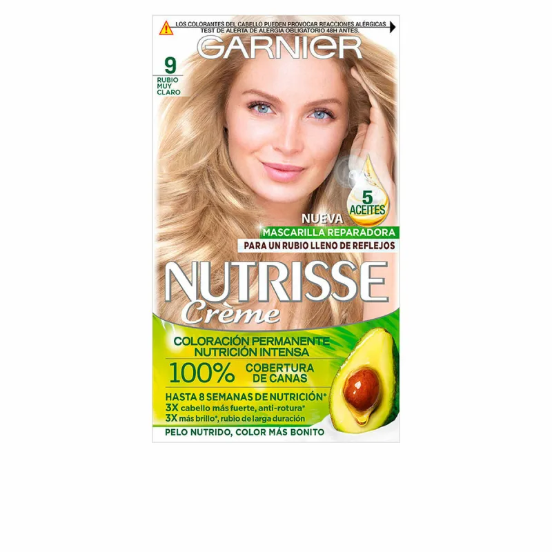 Cremă Colorantă Permanentă, Garnier Nutrisse, 9.0, blond foarte deschis, 3 unități Crema — preț și oferte