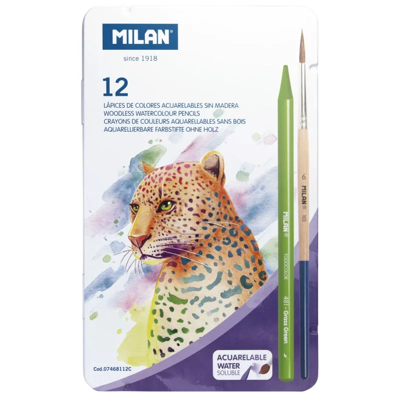 Creioane acuarelă, Milan, 12 bucăți, multicolor Unknown — preț și oferte