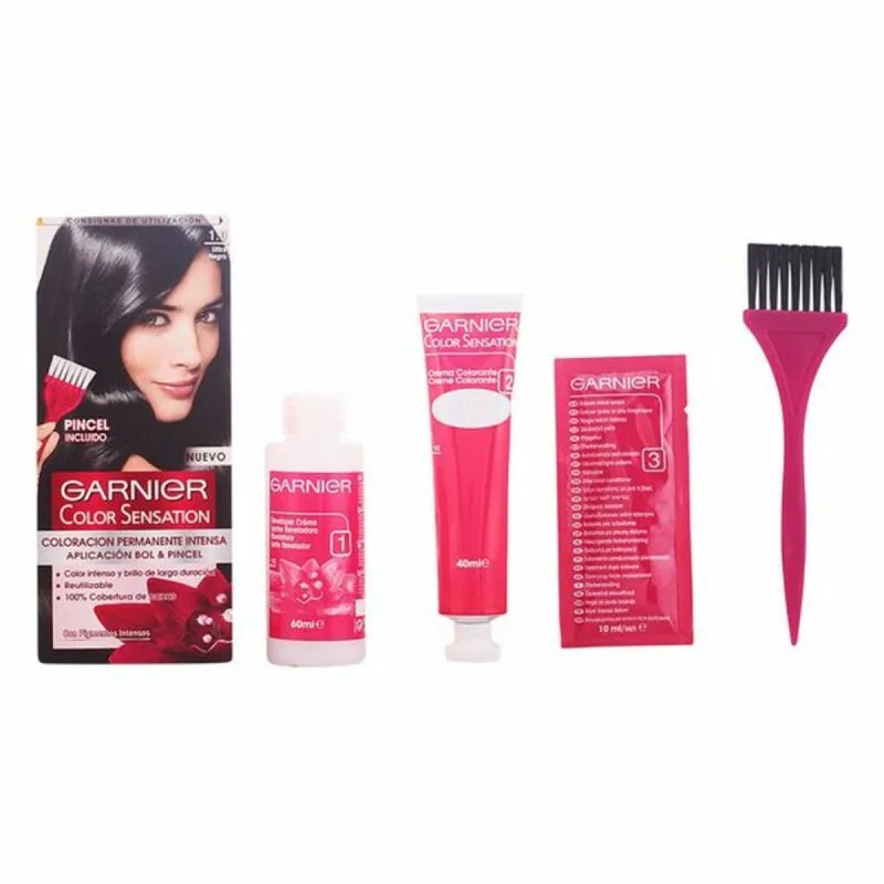 Vopsea permanentă, Garnier, Color Sensation N1, negru intens — preț și oferte