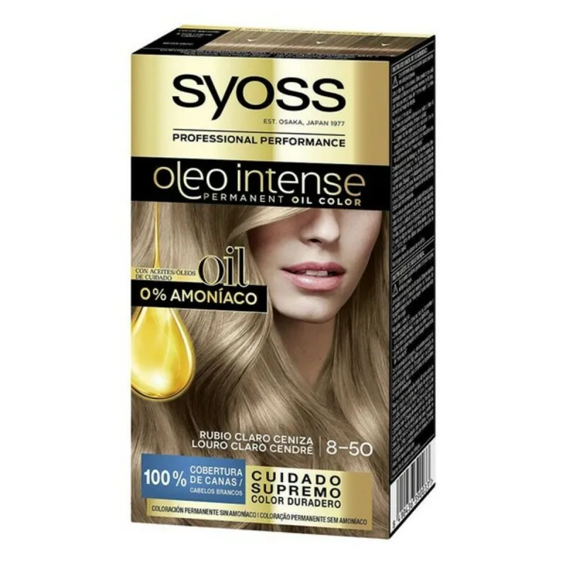 Vopsea permanentă, Syoss Olio Intense, Light Ash Blonde, fără amoniac — preț și oferte