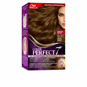 Vopsea permanentă, Wella, Color Perfect 7 5/37, păr gri, maro, 60 ml