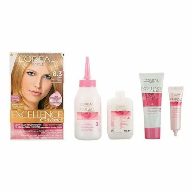 Vopsea permanentă, L'Oreal, Excellence, blond deschis auriu, 192 ml L'Oréal — preț și oferte
