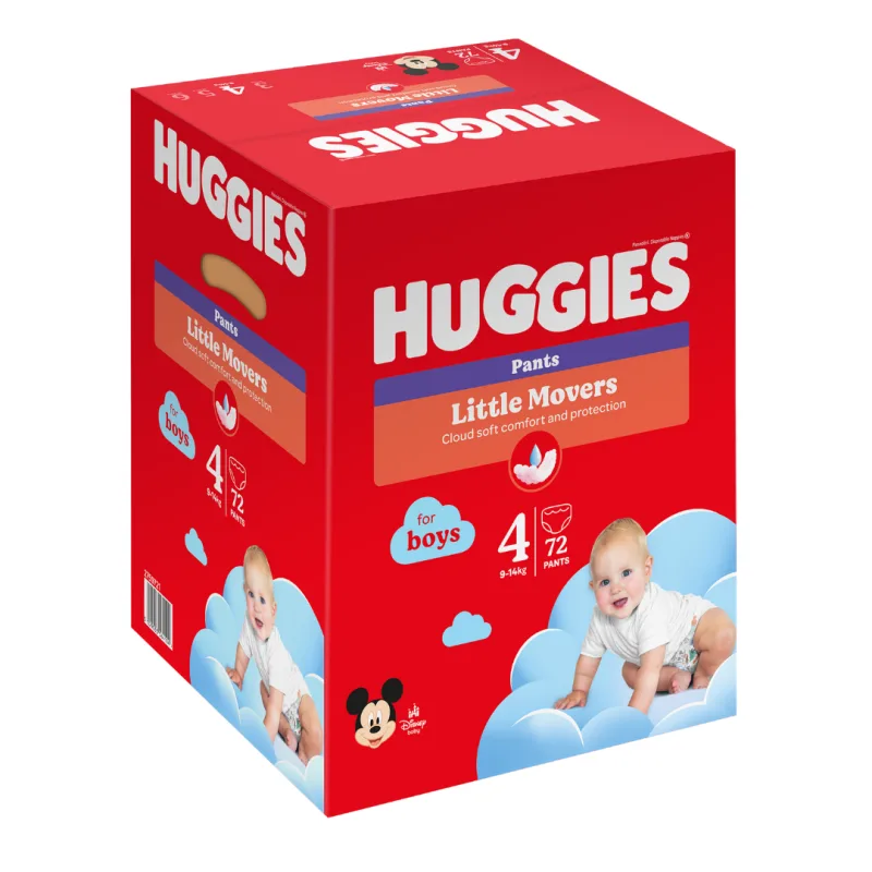 Scutece chilotel, Baieti, Marimea 4, 9-14 kg, 72 bucati, Huggies — preț și oferte