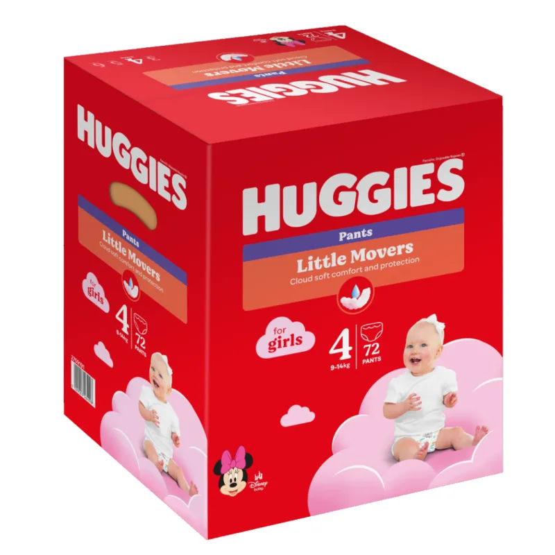 Scutece chilotel, Fetite, Marimea 4, 9-14 kg, 72 bucati, Huggies — preț și oferte