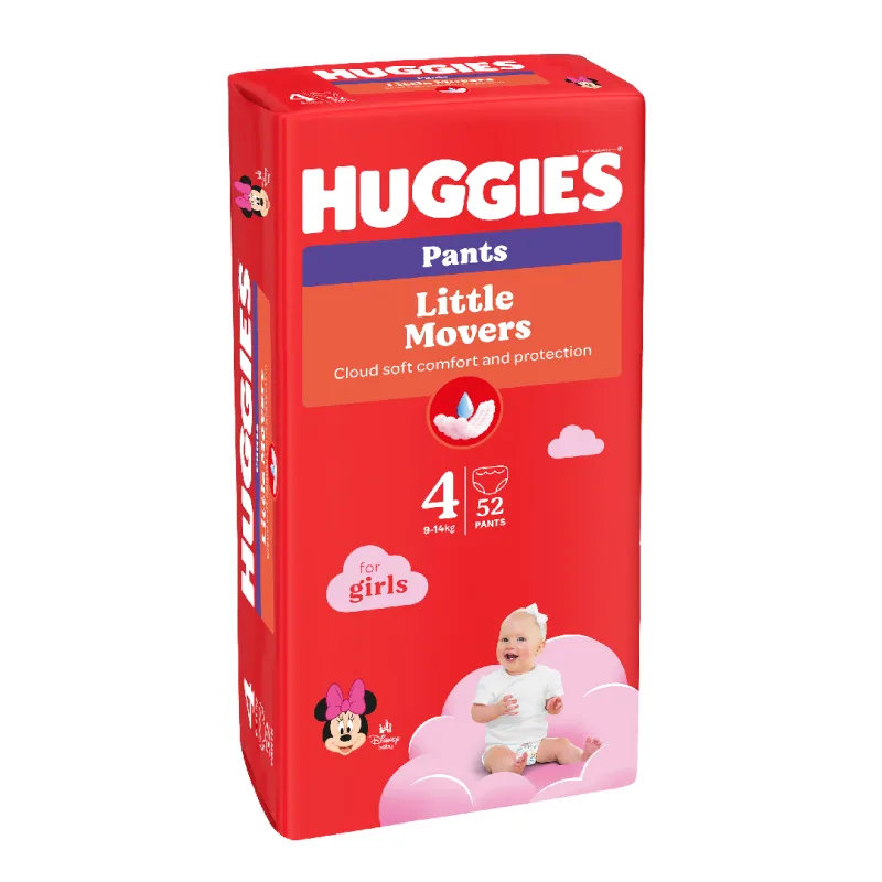 Scutece chilotel, Fetite, Marimea 4, 9-14 kg, 52 bucati, Huggies — preț și oferte